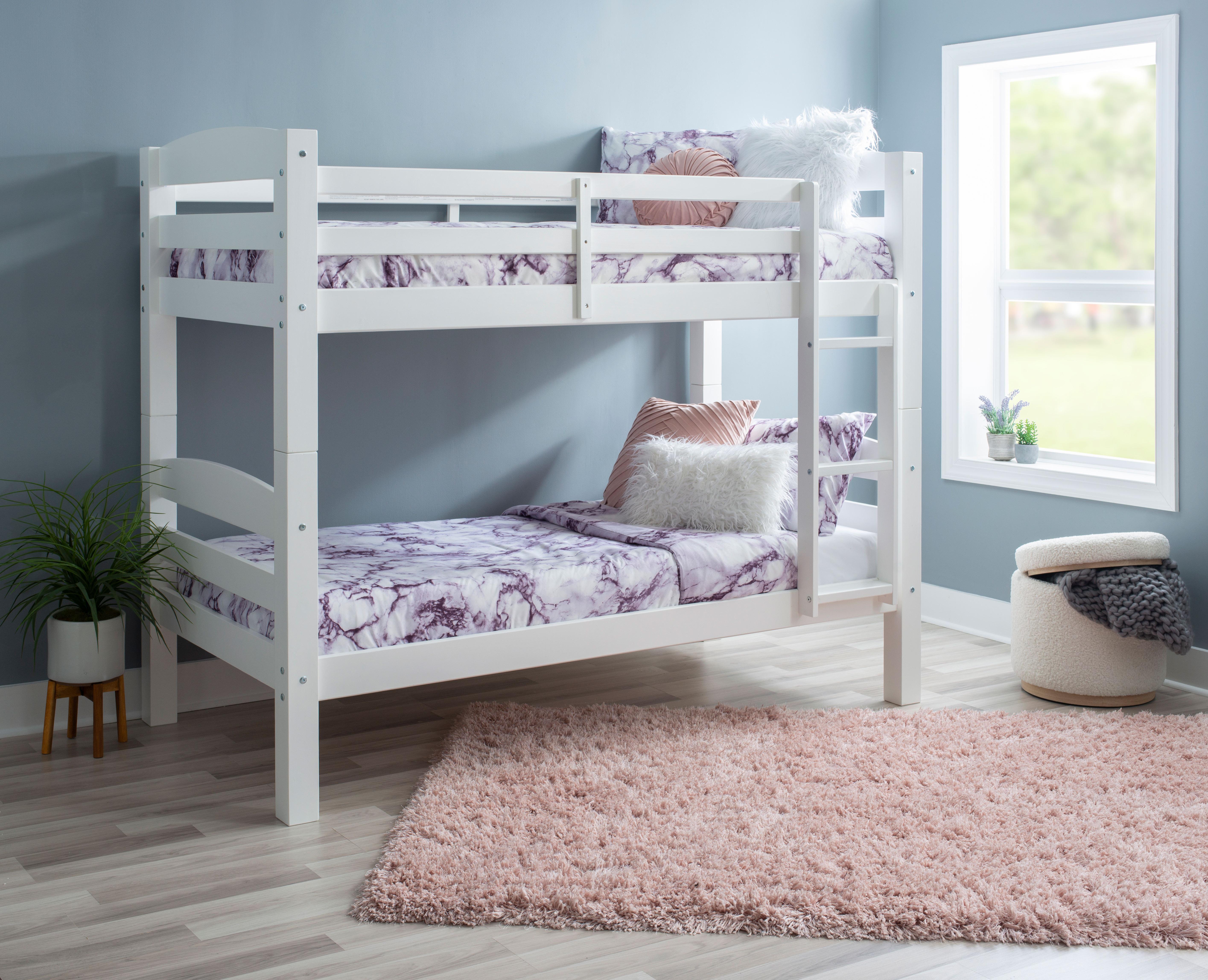 Rent to Own Linon Home Decor Levi White Twin over Twin Bunk Bed at